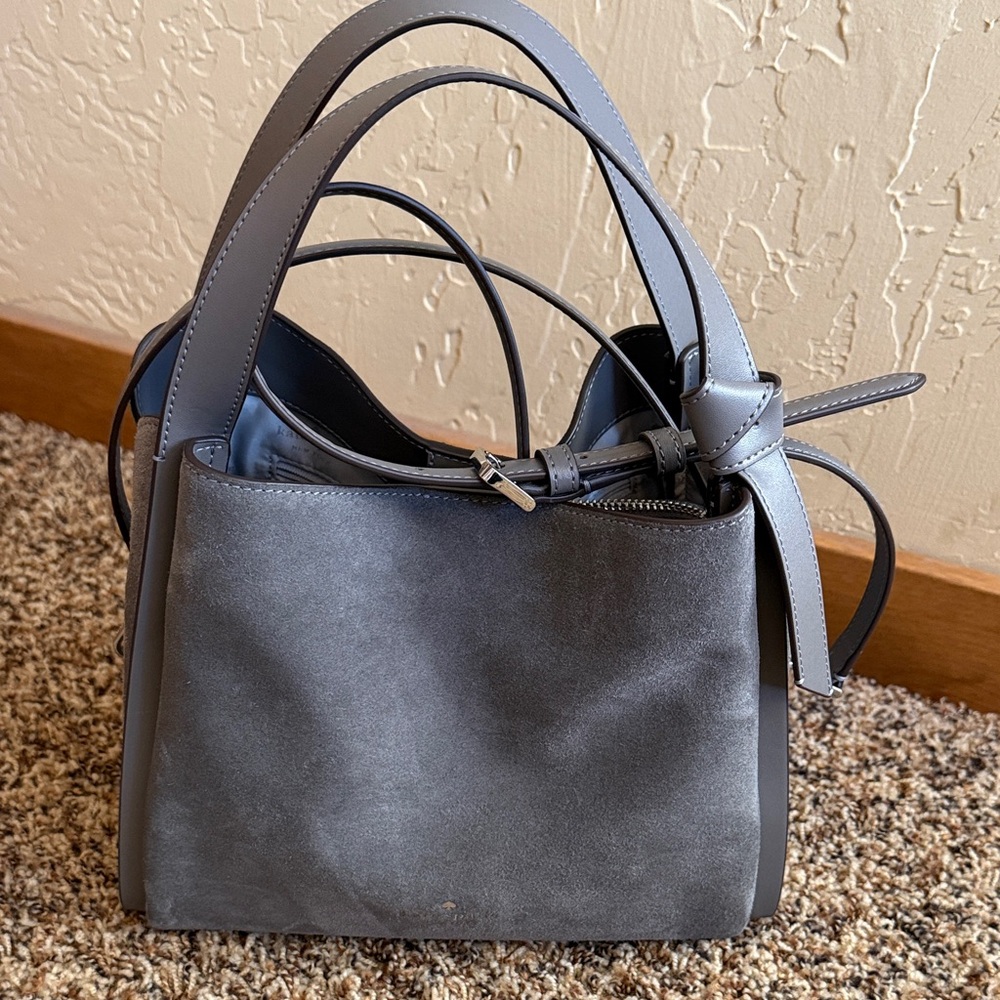 Kate Spade Gray Suede Shoulder / crossbody Bag